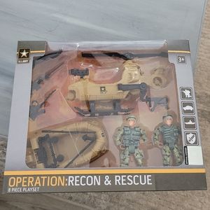 U.S. Army 8 Piece Playset. OPERATION RECON & RESCUE.